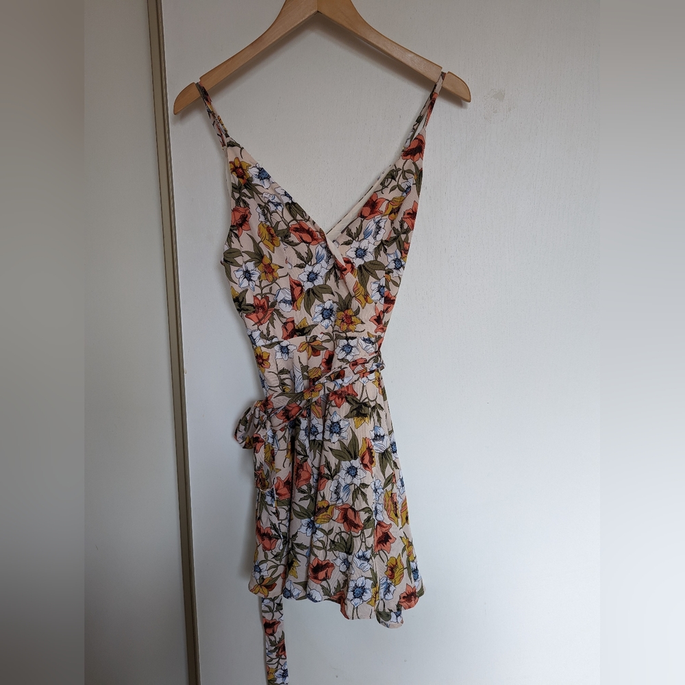 Floral Wrap Mini Dress